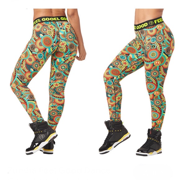 Zumba Fitness Pants - Zumba Love Long Leggings sz Large - Feel Good Dance Good new without tags